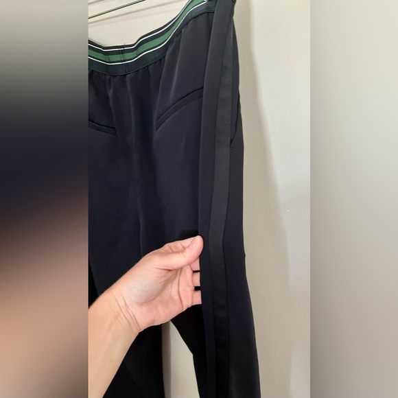 Ann Taylor Elastic Waist Navy Tuxedo Straight Leg Dressy Pant Sm. - Picture 5 of 7